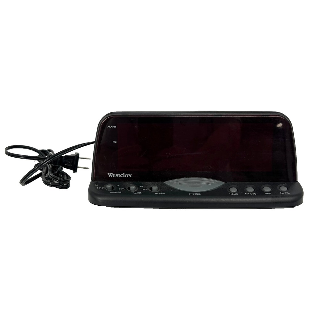 Westclox Large Digital Display Alarm Clock Electric Model # 22717 Black Vintage‎